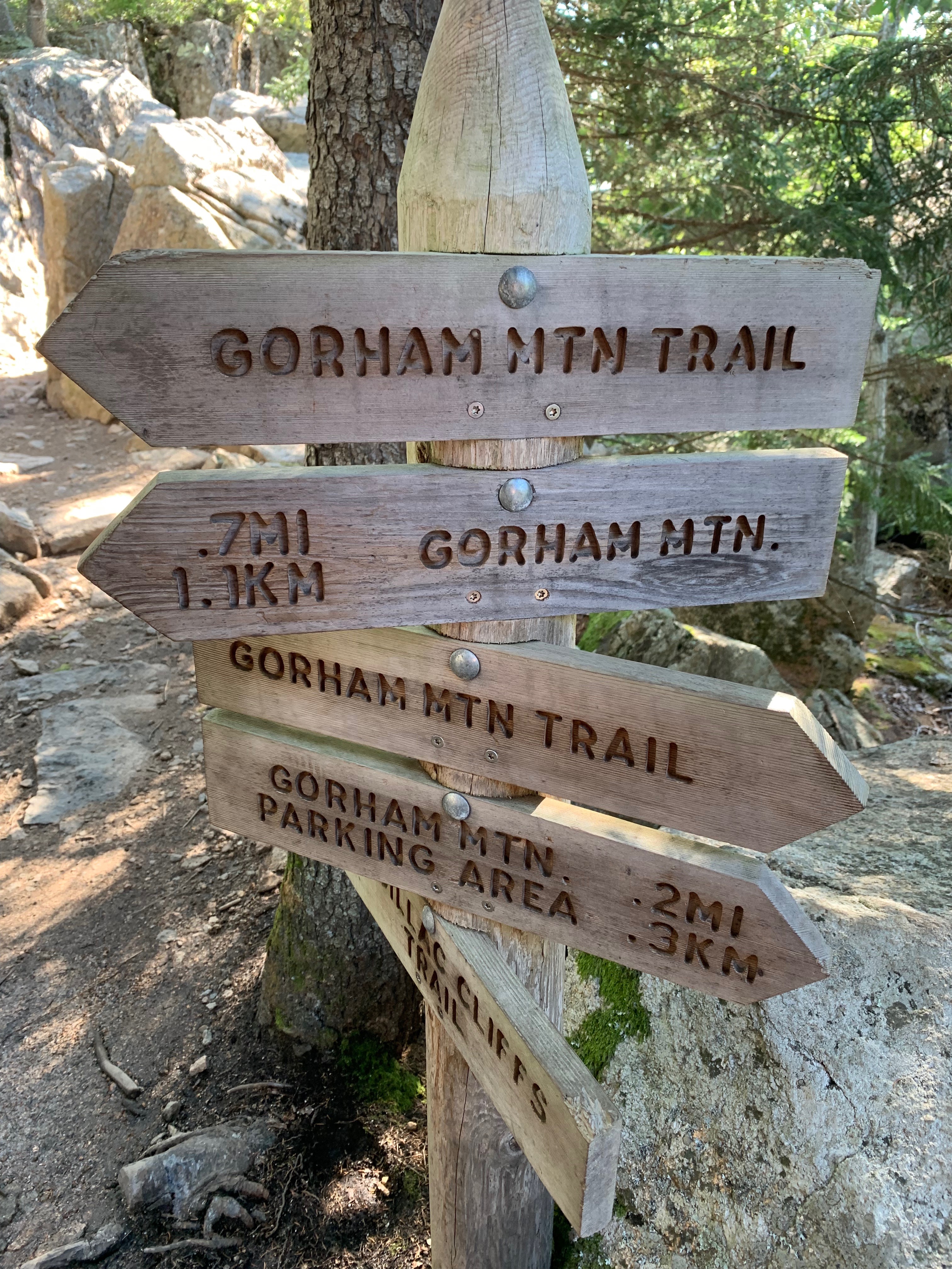 Gorham Mountain Trail Marker