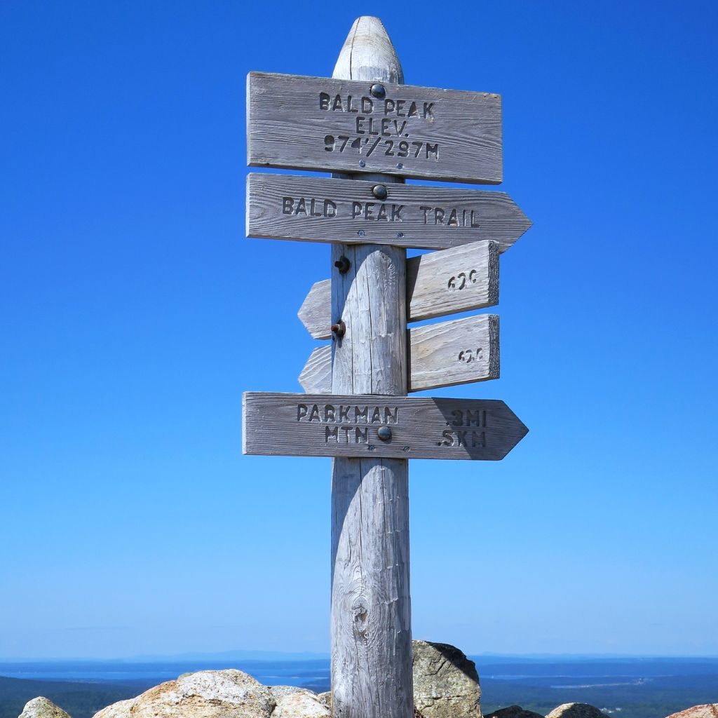 Bald Peak Summit Sign