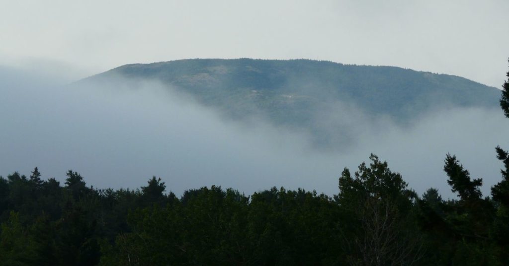 Cadillac Mountain Emerging From The Fog