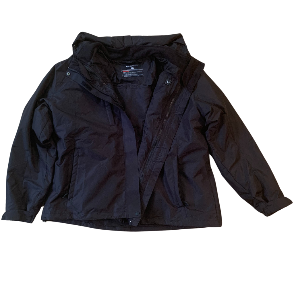 Black 3 in 1 winter hiking jacket