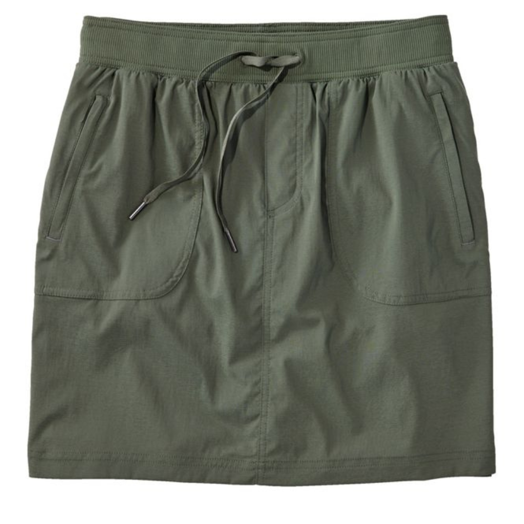 A forest green skirt for hiking